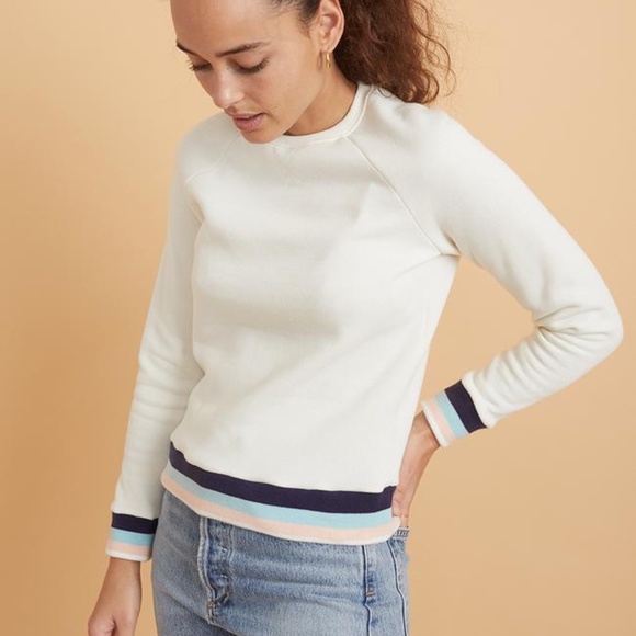 Marine Layer Tops - Marine Layer Jenny Retro Rib Sweatshirt in Natural